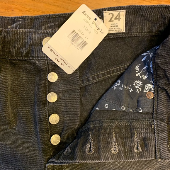 Free People Chewed Up Mid-Rise Straight Jean - Picture 7 of 8